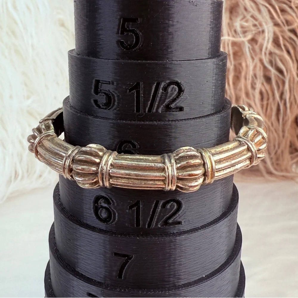 Vintage Aged Silvetone Weighted Bohemian Bracelet